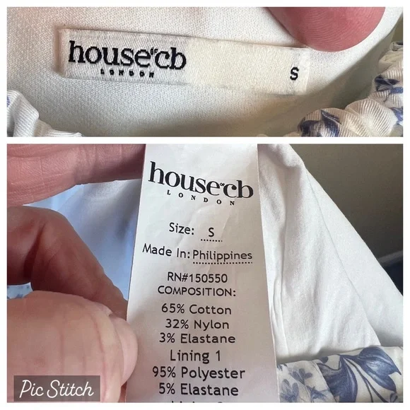 house of cb Carmen Blue Print Bustier Sundress - Picture 12 of 12